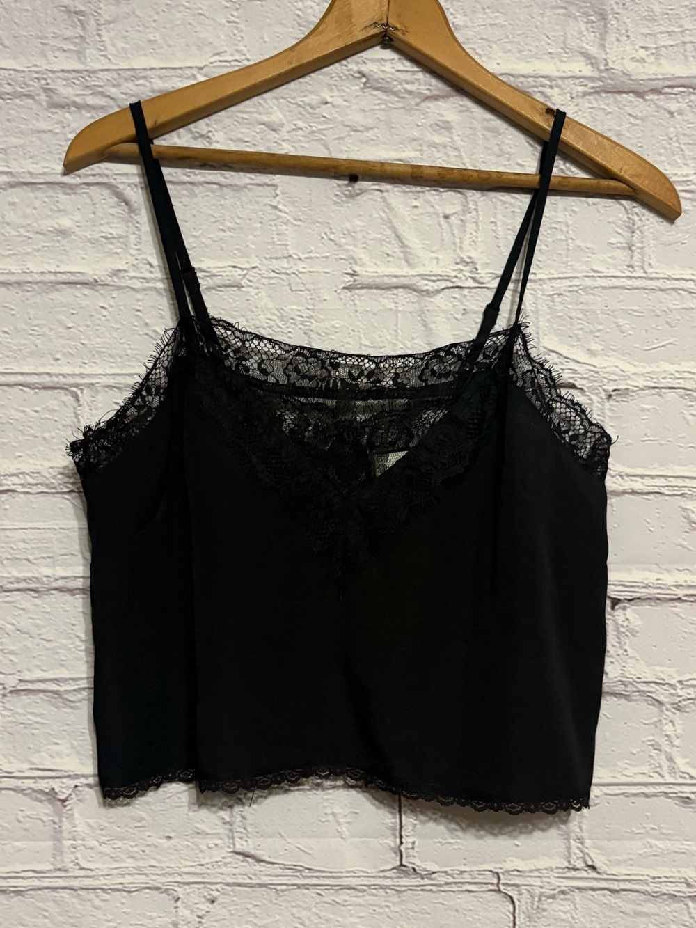 Pins & Needles Black Lace Trim Cropped Cami